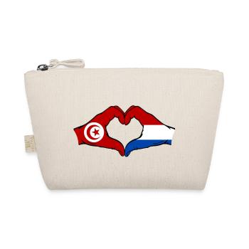 Tunisia Holland Flag Hands Heart Shape - Organic Pouch - nature - Front