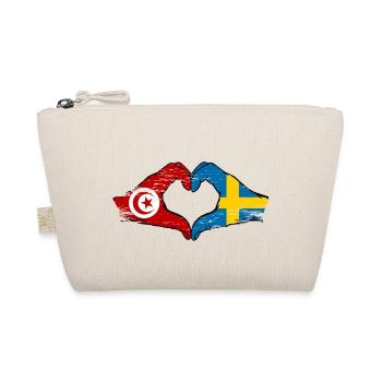 Tunisie Suède drapeau mains forme de coeur utilisé - Trousse biologique - nature - Devant