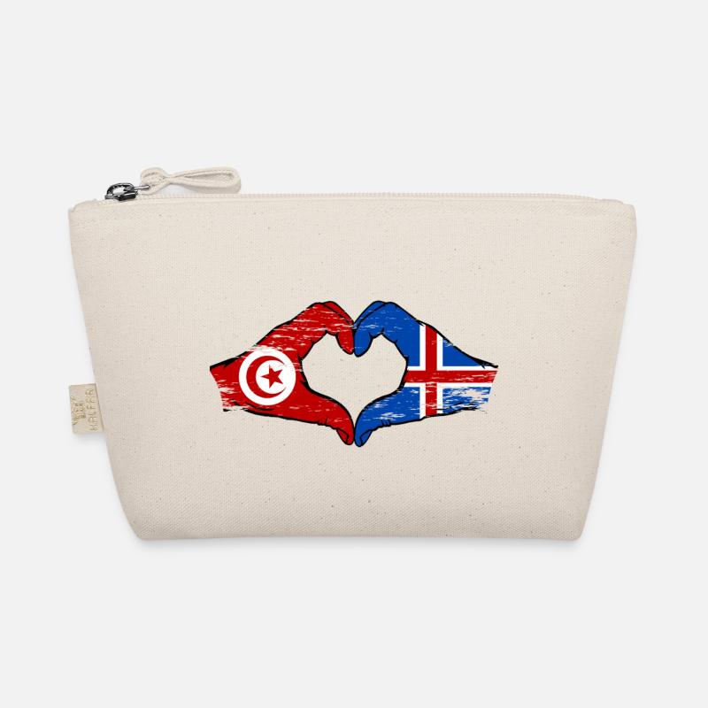 Tunisie Islande drapeau mains forme de coeur utilisé Trousse biologique