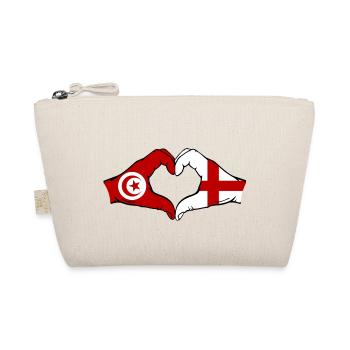 Tunisie Angleterre Drapeau Mains Coeur Forme - Trousse biologique - nature - Devant
