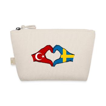 Turquie Suède Drapeau Mains Coeur Forme - Trousse biologique - nature - Devant