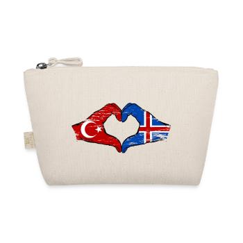 Turkey Iceland Flag Hands Heart Shape Used - Organic Pouch - nature - Front