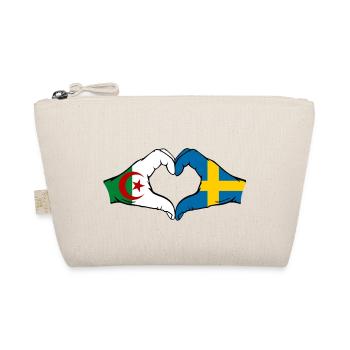 Algerien Schweden Flagge Hände Herzform - Bio-Täschchen - Natur - Vorne