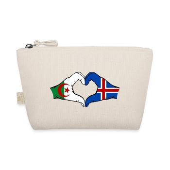 Algérie Islande Drapeau Mains Coeur Forme - Trousse biologique - nature - Devant