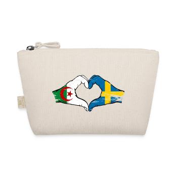 Algerien Schweden Flagge Hände Herzform used - Bio-Täschchen - Natur - Vorne