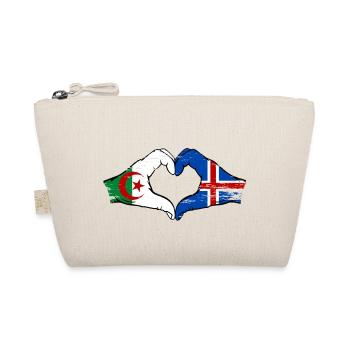 Algeria Iceland Flag Hands Heart Shape Used - Organic Pouch - nature - Front