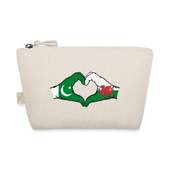 Pakistan Pays de Galles Drapeau Mains Coeur Forme - Trousse biologique - nature - Devant