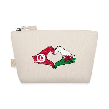 Tunisie Pays de Galles drapeau mains coeur utilisé - Trousse biologique - nature - Devant