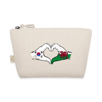 Südkorea Wales Flagge Hände Herzform used - Bio-Täschchen - Natur - Vorne