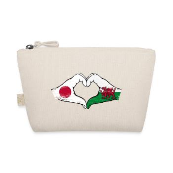Japan Wales flag hands heart shape used - Organic Pouch - nature - Front