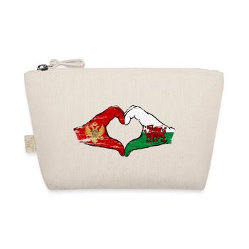 Monténégro Pays de Galles drapeau mains forme de coeur utilisé - Trousse biologique - nature - Devant