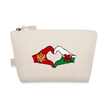 Monténégro Pays de Galles Drapeau Mains Coeur Forme - Trousse biologique - nature - Devant