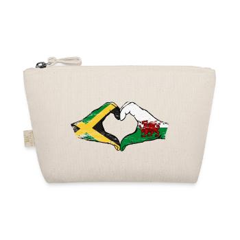 Jamaïque Pays de Galles drapeau mains forme de coeur utilisé - Trousse biologique - nature - Devant