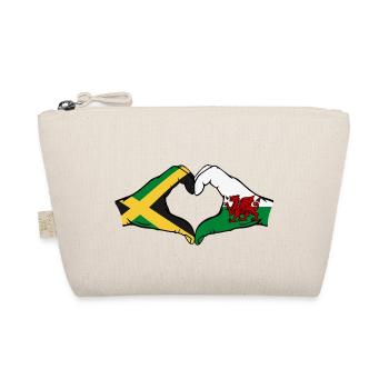 Jamaïque Pays de Galles Drapeau Mains Coeur Forme - Trousse biologique - nature - Devant