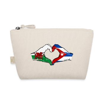 Pays de Galles Cuba Drapeau Mains Coeur Forme Utilisé - Trousse biologique - nature - Devant