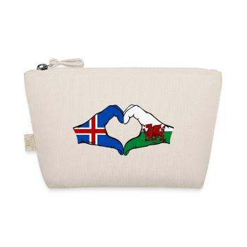 Islande Pays de Galles Drapeau Mains Coeur Forme - Trousse biologique - nature - Devant