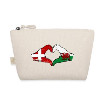 Danemark Pays de Galles drapeau mains coeur forme utilisé - Trousse biologique - nature - Devant