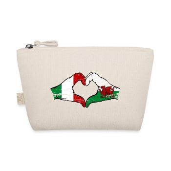 Italie Drapeau du Pays de Galles mains forme de coeur utilisé - Trousse biologique - nature - Devant