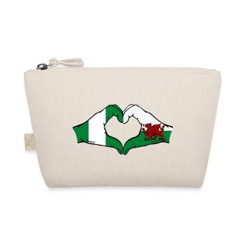 Nigeria Pays de Galles Drapeau Mains Coeur Forme - Trousse biologique - nature - Devant