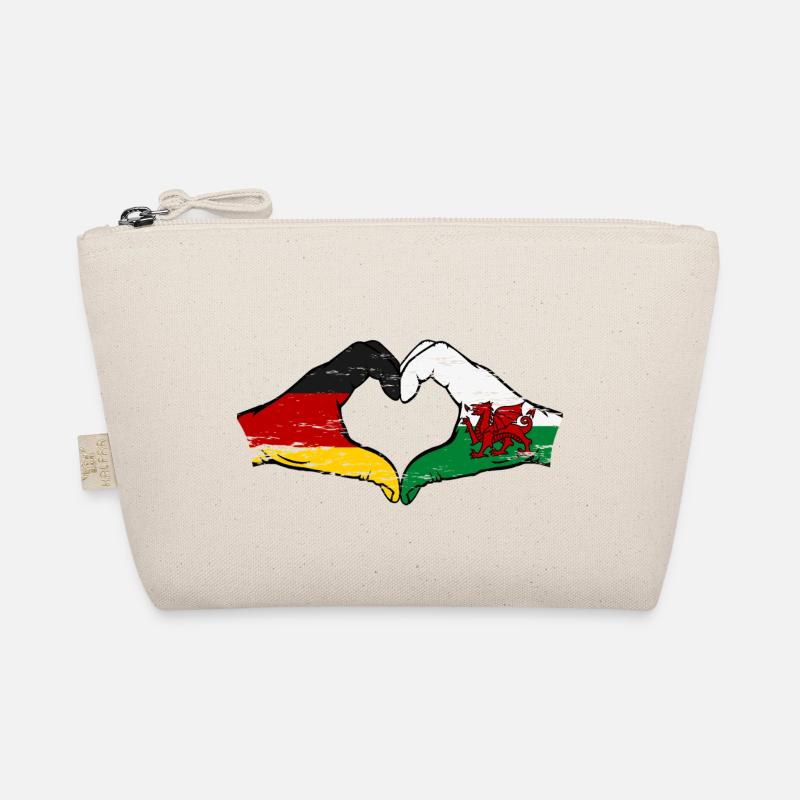 Allemagne Pays de Galles Drapeau Mains Coeur Forme Utilisé Trousse biologique