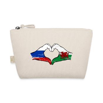 Russie Drapeau Pays de Galles mains forme de coeur utilisé - Trousse biologique - nature - Devant