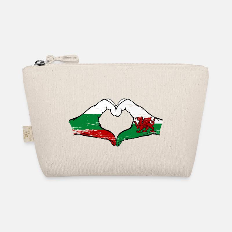Bulgarie Pays de Galles drapeau mains forme de coeur utilisé Trousse biologique