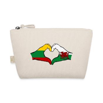 Lituanie Pays de Galles Drapeau Mains Coeur Forme - Trousse biologique - nature - Devant