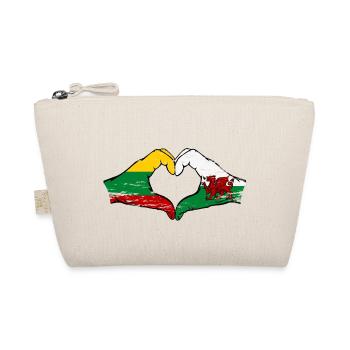 Lituanie Pays de Galles Drapeau Mains Coeur Forme Utilisé - Trousse biologique - nature - Devant