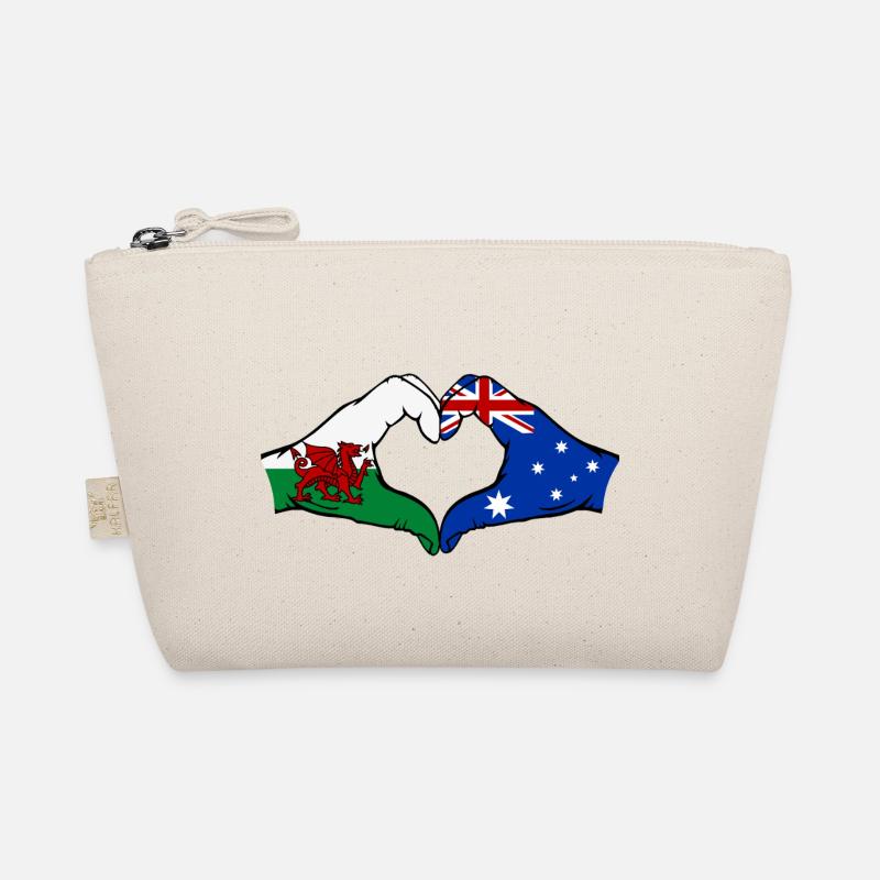 Pays de Galles Australie Drapeau Mains Coeur Forme Trousse biologique