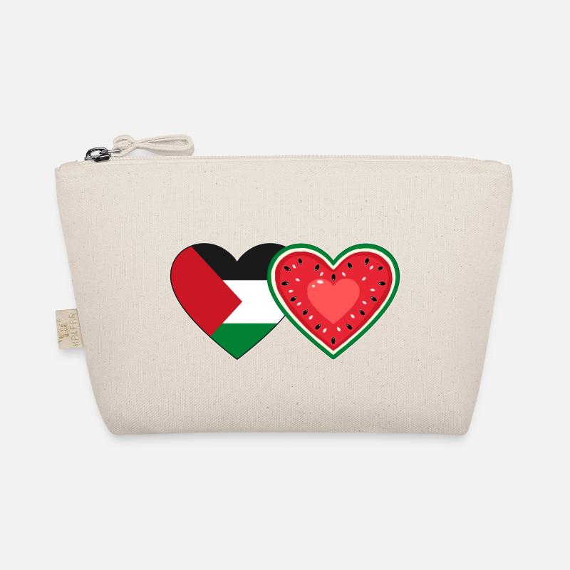 Drapeau pastèque de Palestine Coeur Trousse biologique