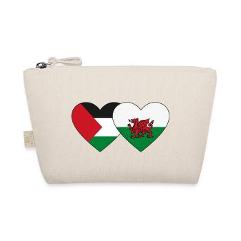 Palästina Wales Flagge Herz - Bio-Täschchen - Natur - Vorne