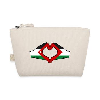 Jordan Palestine Flag Hands Heart Shape - Organic Pouch - nature - Front