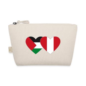 Palestine Peru Flag Heart - Organic Pouch - nature - Front
