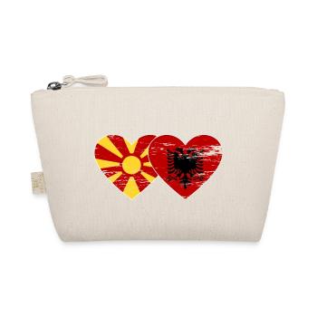 Macédoine Albanie drapeau coeur utilisé - Trousse biologique - nature - Devant