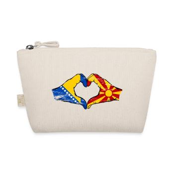Bosnie Macédoine drapeau mains forme de coeur utilisé - Trousse biologique - nature - Devant