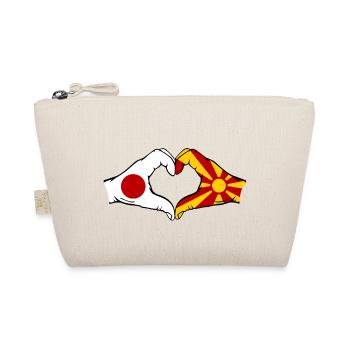 Japan Macedonia flag hands heart shape used - Organic Pouch - nature - Front