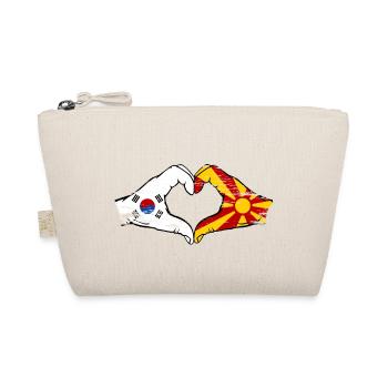Corée du Sud Macédoine drapeau mains forme de coeur utilisé - Trousse biologique - nature - Devant
