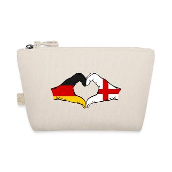 Germany England Flag Hands Heart Shape - Organic Pouch - nature - Front
