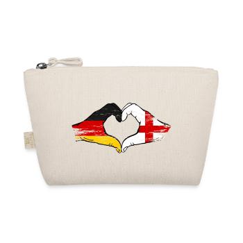 Germany England Flag Hands Heart Shape Used - Organic Pouch - nature - Front