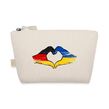 Germany Ukraine Flag Hand Shape Heart Shape Used - Organic Pouch - nature - Front