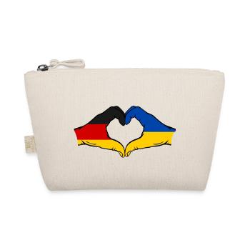 Germany Ukraine Flag Hands Heart Shape - Organic Pouch - nature - Front