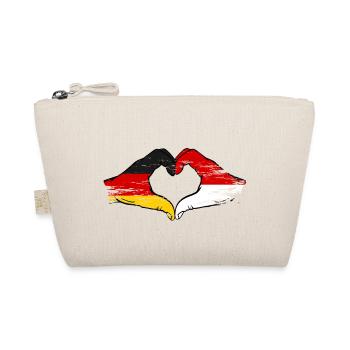 Germany Monaco Flag Hand Shape Heart Shape Used - Organic Pouch - nature - Front