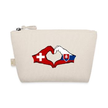 Schweiz Slowakei Flagge Hände Herzform - Bio-Täschchen - Natur - Vorne
