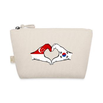 Singapour Corée du Sud Drapeau Mains Coeur Forme - Trousse biologique - nature - Devant