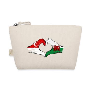 Singapour Drapeau Pays de Galles mains forme de coeur utilisé - Trousse biologique - nature - Devant