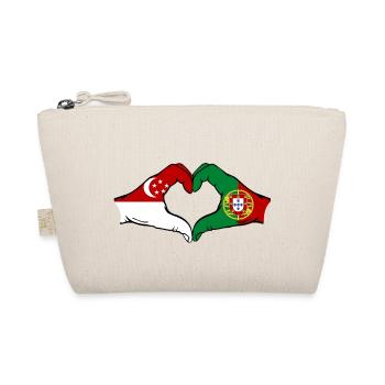 Singapour Portugal Drapeau Mains Coeur Forme - Trousse biologique - nature - Devant