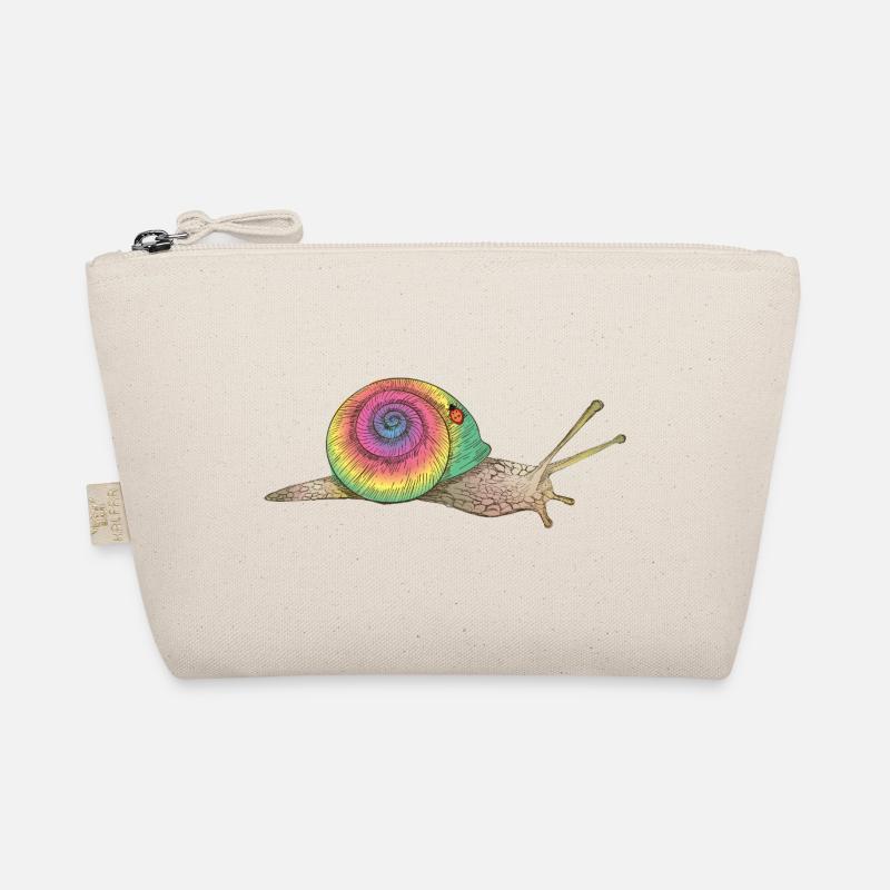 colorful snail with rainbow shell Organic Pouch