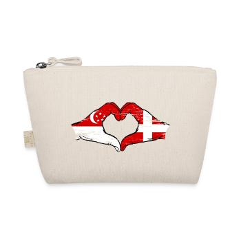 Singapour Danemark drapeau mains forme de coeur utilisé - Trousse biologique - nature - Devant