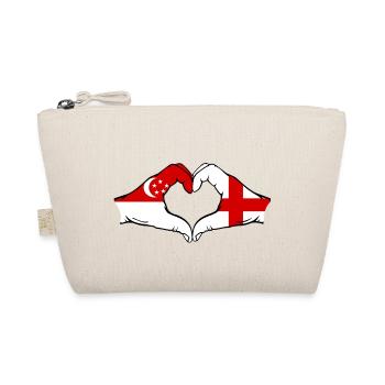 Singapour Angleterre Drapeau Mains Coeur Forme - Trousse biologique - nature - Devant