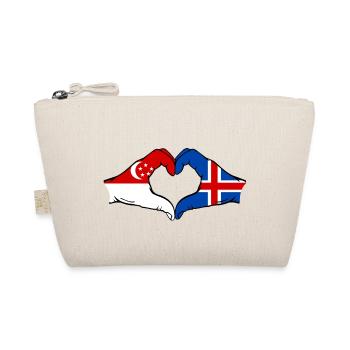 Singapour Islande Drapeau Mains Forme Coeur - Trousse biologique - nature - Devant